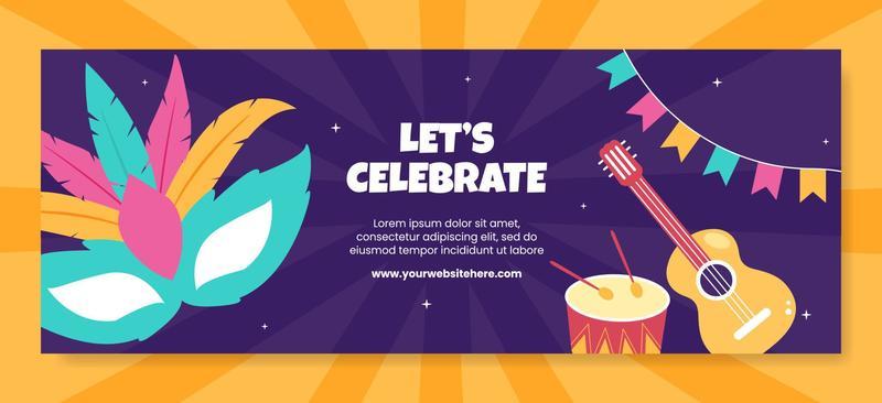 Happy Carnival Party Cover Template Cartoon Background Vector Illustration  9668381 Vector Art at Vecteezy