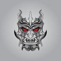 oni mask the devil metal este logotipo vectorial de mascota se puede utilizar para todas sus necesidades. vector