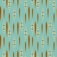 The geometric seamless pattern of circle and other shape  in green,  blue, brown and yellow pastel color. Flat vector image.