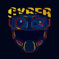 máscara cyberpunk vector logo cyber ilustración.