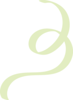 Aesthetic curly ribbon with hand drawn png