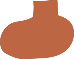 Nordic vase shape with leaves element, minimal vase illustration png