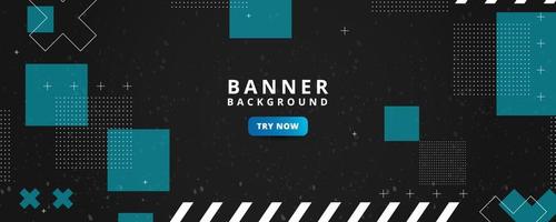 banner background, colorful, geometric green and black effect vector