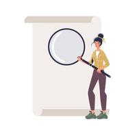 Flat cartoon character at work, vector illustration concept