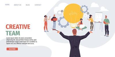 Workflow of business people flat vector illustration concept