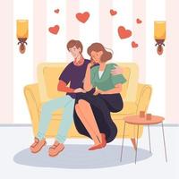 personajes de dibujos animados planos amantes pareja cita romántica, ilustración vectorial vector