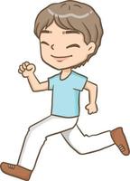 running man cute kawaii cartoon character illustration clipart free download vector