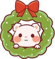 Christmas Cartoon Illustration Cute Kawaii Character Anime vector