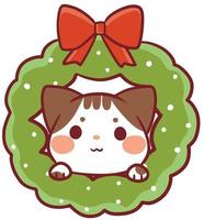 Christmas Cartoon Illustration, Cute, Kawaii Character Anime vector