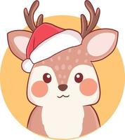 Christmas Cartoon Illustration Cute Kawaii Character Anime vector