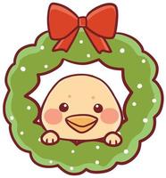 Christmas Cartoon Illustration Cute Kawaii Character Anime vector