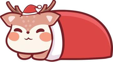Christmas Cartoon Illustration Cute Kawaii Character Anime vector