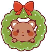 Christmas Cartoon Illustration Cute Kawaii Character Anime vector