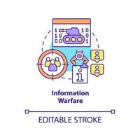 Information warfare concept icon. Facts manipulation. Basic definition abstract idea thin line illustration. Isolated outline drawing. Editable stroke. vector