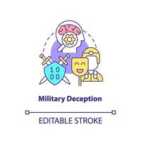 Military deception concept icon. Mislead adversary. Information operations abstract idea thin line illustration. Isolated outline drawing. Editable stroke. vector