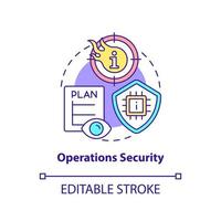 Operations security concept icon. Intelligence defense. Information operations abstract idea thin line illustration. Isolated outline drawing. Editable stroke. vector