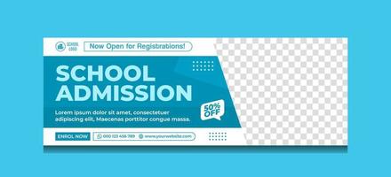 Back to school flat design banner template vector