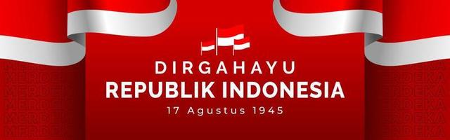 fondo de banner paisaje del día de la independencia de indonesia vector