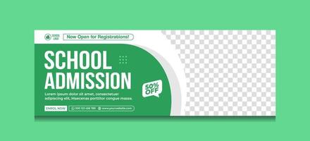 Back to school flat design banner template vector