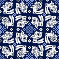 Seamless pattern with chinese new year 2023 and mid autumn festival vector
