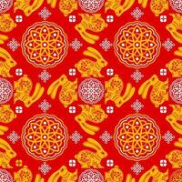 Seamless pattern with chinese new year 2023 and mid autumn festival vector