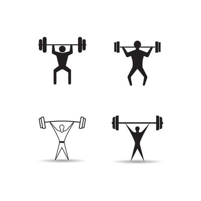 lifting weights icon vector illustration design template
