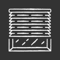 Venetian blinds chalk icon. House and office window jalousie. Kitchen, living room shutters. Home interior design. Darkening window treatments. Isolated vector chalkboard illustration