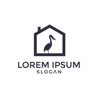 pelican bird logo vector illustration isolated on white background