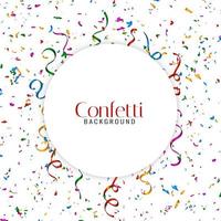 Abstract colorful confetti background with circular frame vector