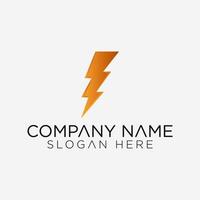 lighting bolt logo vector illustration isolated on white background