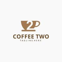 coffee two logo design vector illustration isolated background