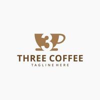 coffee three logo design vector illustration isolated background