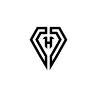 initial h shield logo design vector illustration isolated background