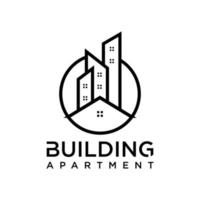 edificio apartamento logo diseño inspiración fondo aislado vector