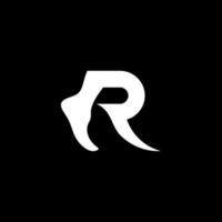 R monogram with foot logo design concept vector premium
