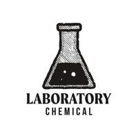 vintage retro  laboratory flask logo design vector