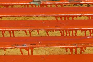 red wooden bench photo