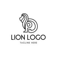 Lion logo iniciales c y p ilustración vectorial aislado sobre fondo blanco. vector