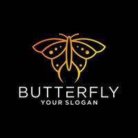 Ilustración de vector de logotipo de mariposa voladora fondo aislado