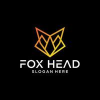 fox head geometric logo vector illustration isolated background