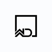 logotipo de monograma inicial wd con diseño de estilo cuadrado vector