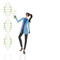 Female scientist background vector illustration