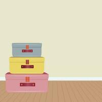 Travel suitcases vector background