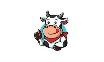 Cow Mascot Cartoon Illustration Design vector