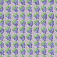 Seamless pattern with blackberries on a purple background. For textiles and stationery. Vector. vector