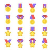 Medals are awarded to the winners of the sporting events. vector