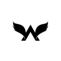 letter w wing logo design vector illustration isolated background