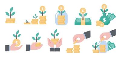 Businessman Holding Cash Investment Income Ideas vector