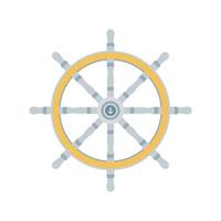 Ship Steering Wheel Flat Illustration. Clean Icon Design Element on Isolated White Background vector