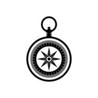 Compass Silhouette. Black and White Icon Design Element on Isolated White Background vector